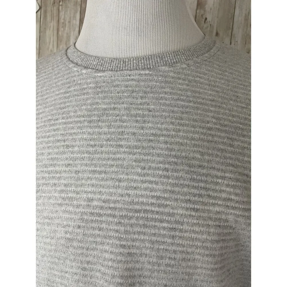 De Facto Sweater Mens XL Striped Sweatshirt Gray Pullover Long Sleeve N138